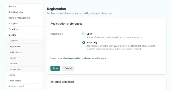 Registration preferences