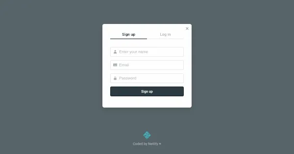 Sign up Modal